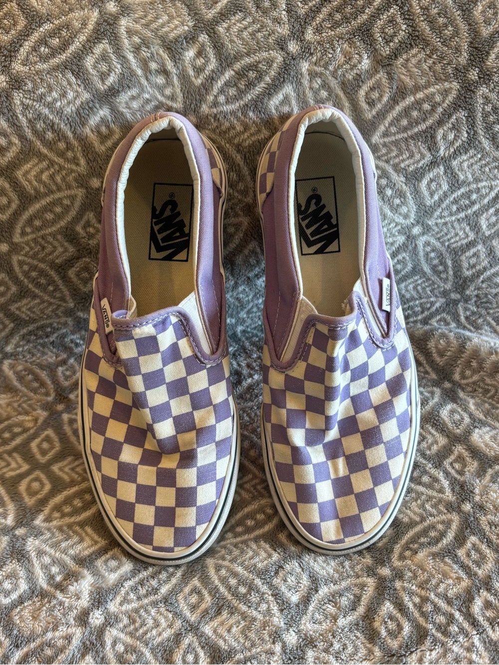 Vans Classic Slip-On Checkerboard Shoe Soft Orchid Purple 7.5M/9W - Picture 2 of 8